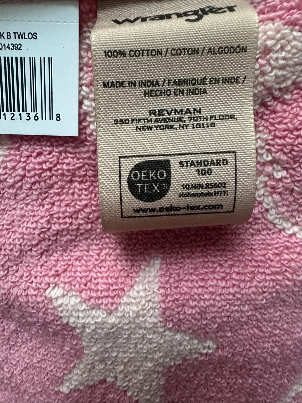 Wrangler Set of 4 Pink Western Boots & Stars 2 Bath Towels 2 Fingertip NWT